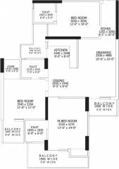 Gaursons Gaur Global Village (3BHK+3T (1,505 sq ft) 1505 sq ft)