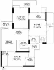 Gaursons Gaur Global Village (3BHK+3T (1,655 sq ft) + Study Room 1655 sq ft)