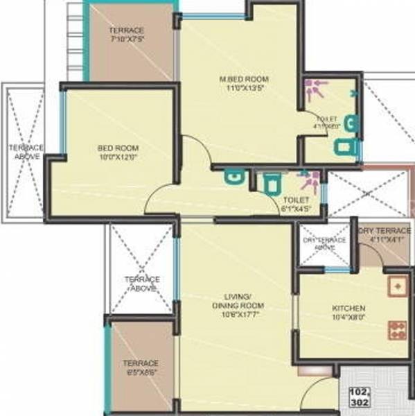 Sunny Sai Aashirwad (2BHK+2T (783 sq ft) 783 sq ft)