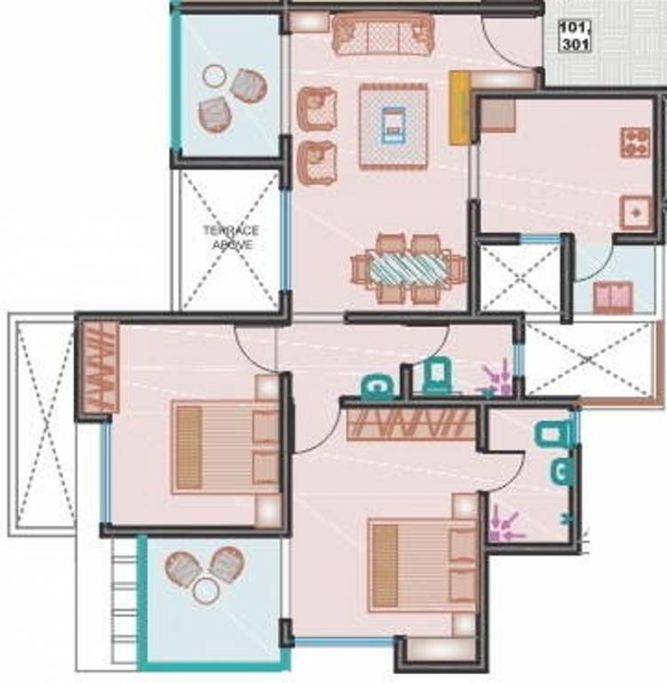 Sunny Sai Aashirwad (2BHK+2T (906 sq ft) 906 sq ft) Sunny Sai Aashirwad (2BHK+2T (906 sq ft) 906 sq ft)