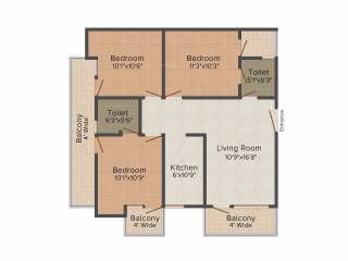 Omson Nature Valley (3BHK+2T (1,365 sq ft) 1365 sq ft)