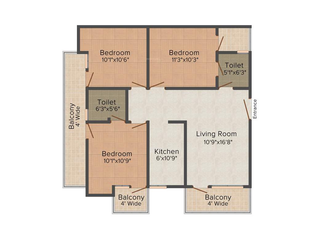 Omson Nature Valley (3BHK+2T (1,365 sq ft) 1365 sq ft)