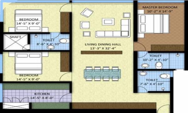 Ornate Grove Towers (3BHK+3T (1,858 sq ft) 1858 sq ft)