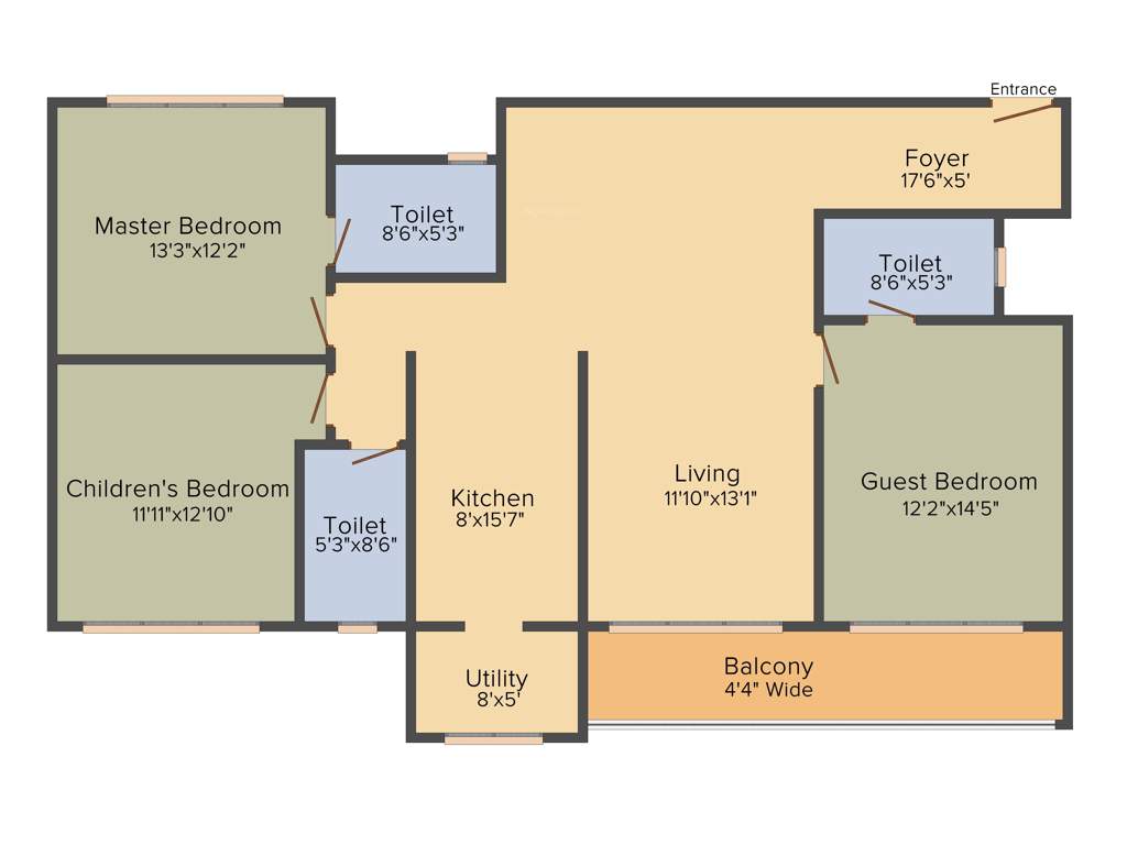 Salarpuria Sattva Aspire (3BHK+3T (1,891 sq ft) 1891 sq ft)