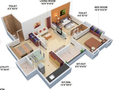 Bagad Shree Balaji Heights (3BHK+2T (1,040 sq ft) 1040 sq ft)