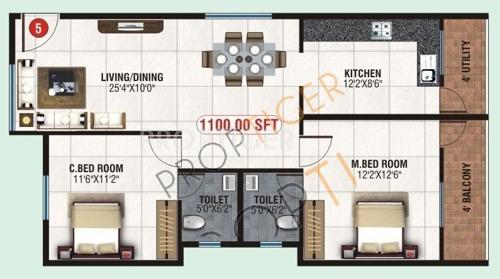 Divya SLV Ratnagiri Enclave (2BHK+2T (1,100 sq ft) 1100 sq ft)