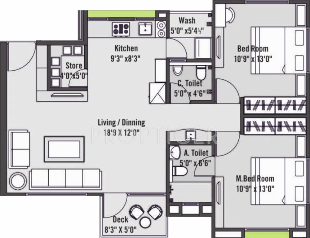 Madhav Platina (2BHK+2T (1,346 sq ft) 1346 sq ft)