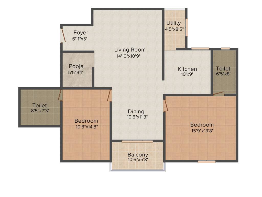 AV Properties India Indraprastha (2BHK+2T (1,452 sq ft) 1452 sq ft)