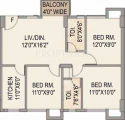 Mounthill The Pyramid (3BHK+2T (1,159 sq ft) 1159 sq ft)