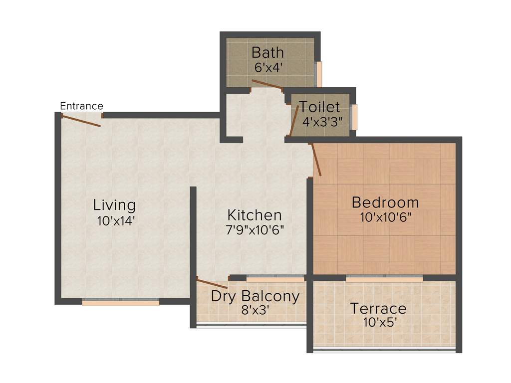 Ganraj Green Empire (1BHK+1T (617 sq ft) 617 sq ft)