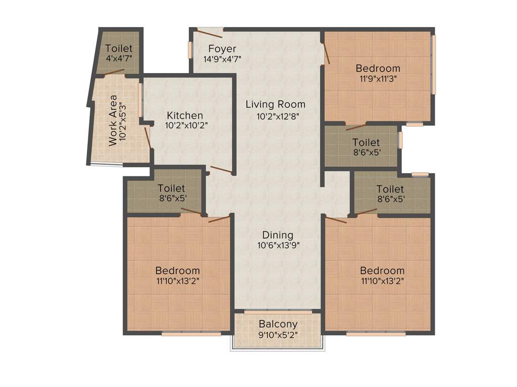 Heera The Nature (3BHK+4T (1,597 sq ft) 1597 sq ft)