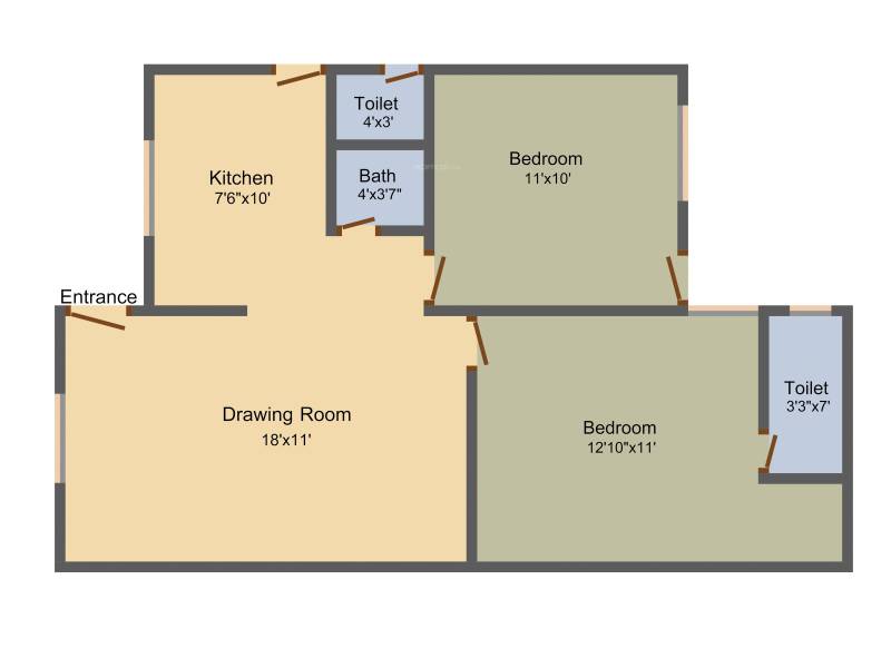 Khodal Dharmanandan Residency (2BHK+2T (846 sq ft) 846 sq ft)