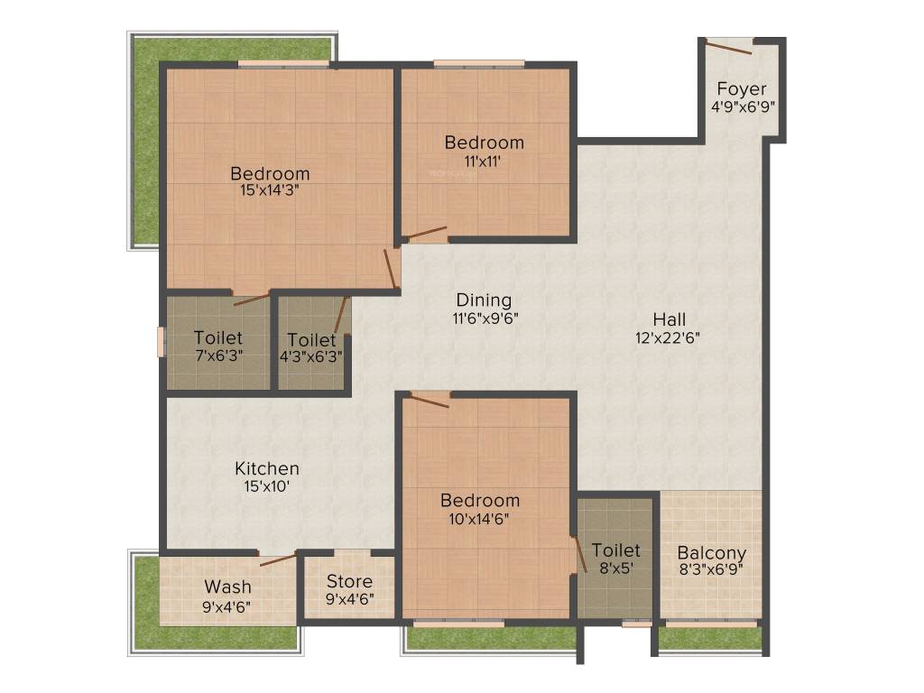 SNS Splendid (3BHK+3T (2,412 sq ft) 2412 sq ft)
