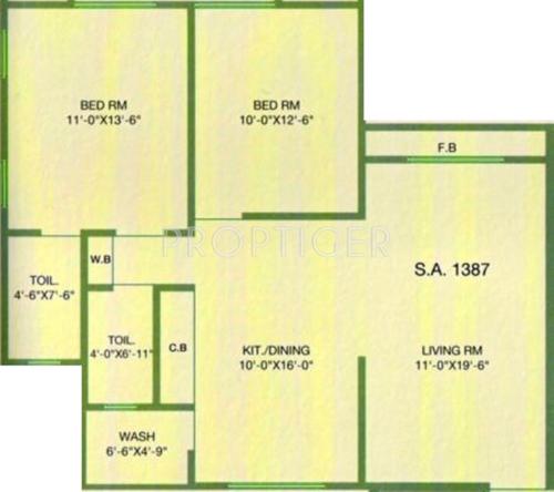 Navkar Developers Bhagya Ratna Heights (2BHK+2T (1,387 sq ft) 1387 sq ft)