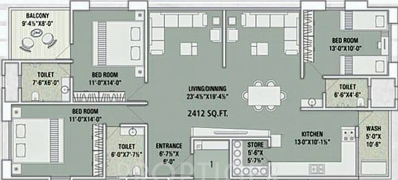 Marvella Shree Marudhar Residency (3BHK+3T (2,412 sq ft) 2412 sq ft)