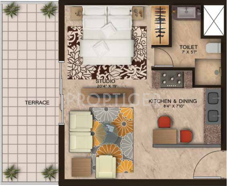 Wave Edenia (1BHK+1T (734 sq ft) 734 sq ft)