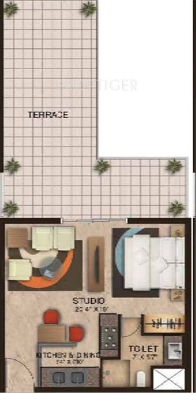 Wave Edenia (1BHK+1T (878 sq ft) 878 sq ft)