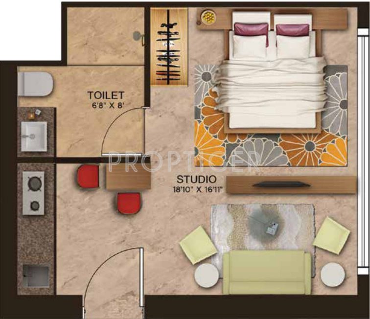 Wave Edenia (1BHK+1T (508 sq ft) 508 sq ft)