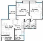 Atria Dhanashree Aashiyana (2BHK+2T (1,018 sq ft) 1018 sq ft)