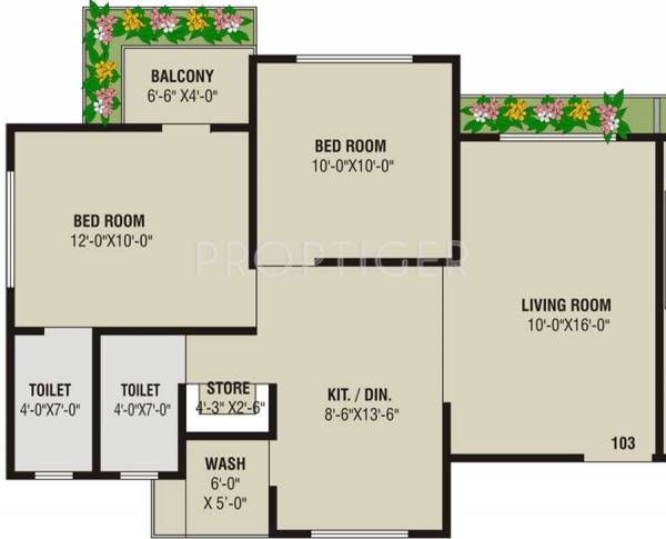 Rajhans Apple (2BHK+2T (1,150 sq ft) 1150 sq ft)