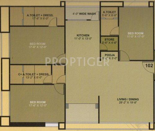 Avantis Ofira (3BHK+3T (2,758 sq ft) 2758 sq ft)