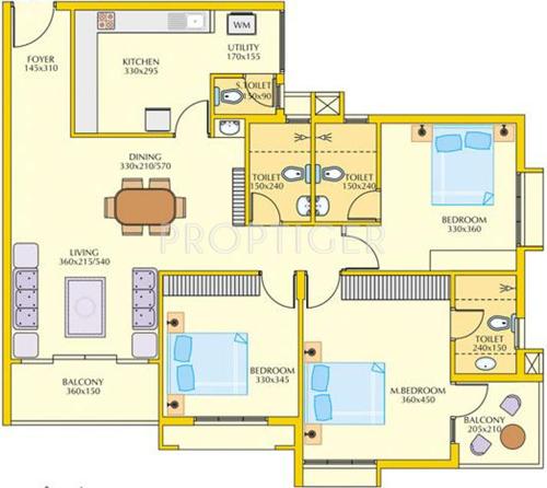 ABAD Green Terrace (3BHK+4T (1,555 sq ft) 1555 sq ft) ABAD Green Terrace (3BHK+4T (1,555 sq ft) 1555 sq ft)