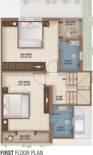 Ananta Ashtha Duplex (3BHK+3T (1,175 sq ft) 1175 sq ft)