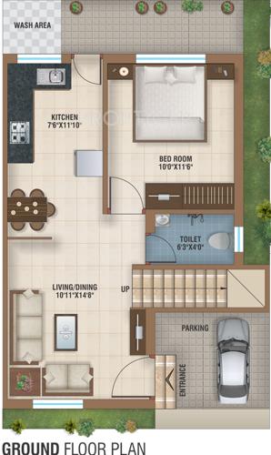 Ananta Ashtha Duplex (3BHK+3T (1,175 sq ft) 1175 sq ft)