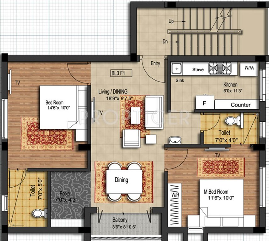 SG Bloom Avenue (2BHK+2T (920 sq ft)   Pooja Room 920 sq ft)