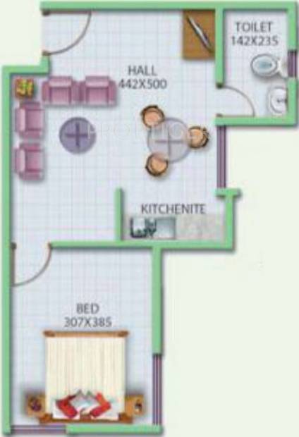 Asset E Scape (1BHK+1T (540 sq ft) 540 sq ft)