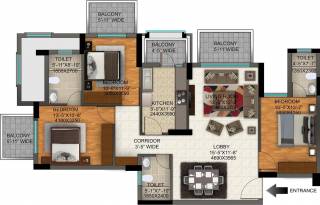 DLF Regal Gardens (3BHK+3T (1,730 sq ft) 1730 sq ft)