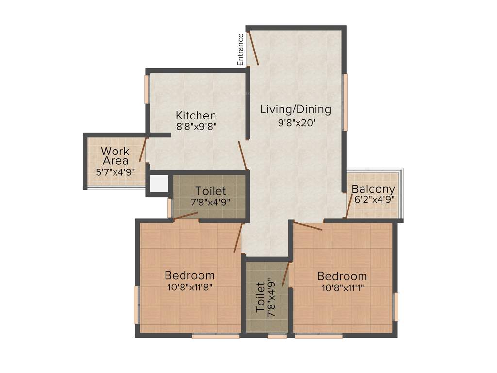 Asset Ocean Grove (2BHK+2T (1,006 sq ft) 1006 sq ft)