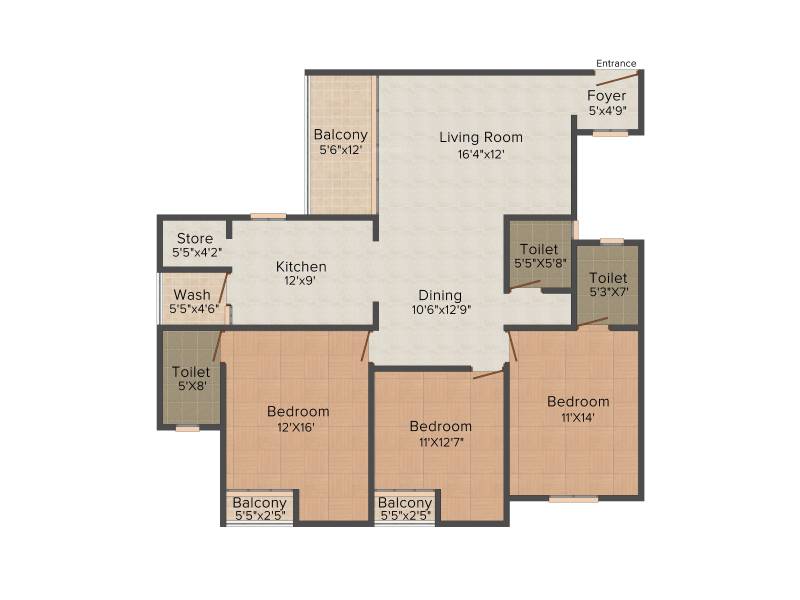 Alembic Samsara Apartment (3BHK+3T (1,846 sq ft) 1846 sq ft)