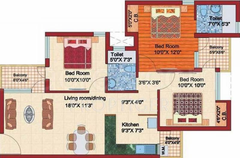 Rudra Buildwell Jagdambe Apartments (3BHK+2T (1,510 sq ft) 1510 sq ft)