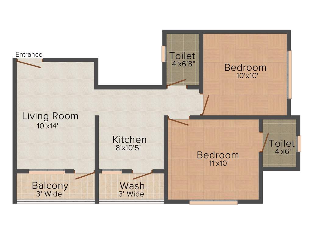 Maruti Heights (2BHK+2T (854 sq ft) 854 sq ft)
