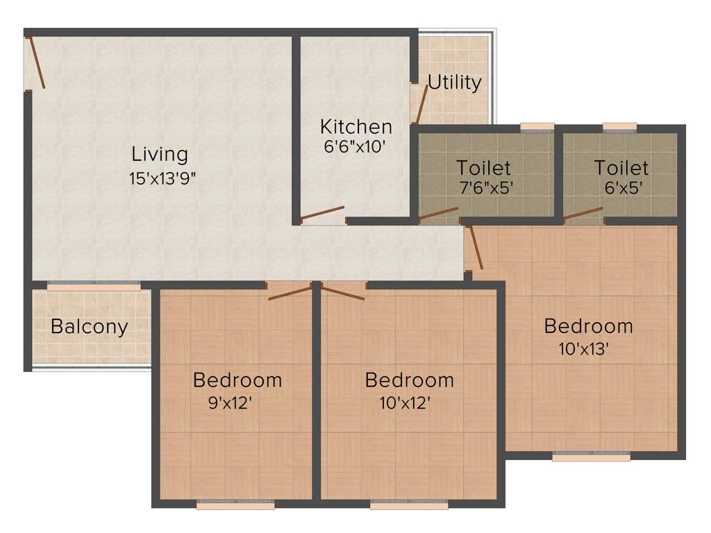 Mounthill The Rain Forest (3BHK+2T (1,401 sq ft) 1401 sq ft)