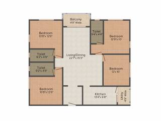 Mounthill The Rain Forest (4BHK+3T (1,914 sq ft) 1914 sq ft)