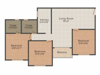 Mounthill The Rain Forest (3BHK+2T (1,457 sq ft) 1457 sq ft)