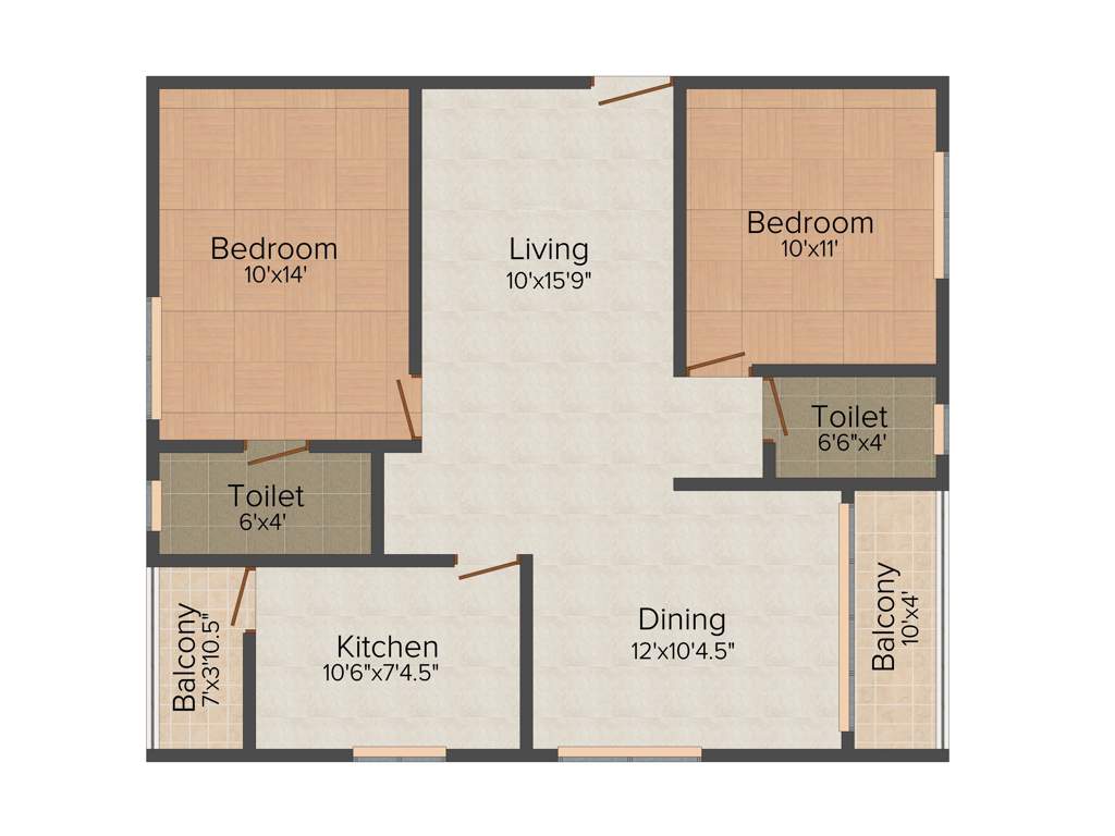 Sahiti Siri Signature (2BHK+2T (1,075 sq ft) 1075 sq ft)