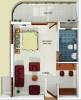 BCG Residency Towers Floor Plan (1BHK+1T (590 sq ft) 590 sq ft)