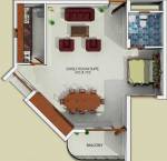 BCG Residency Towers Floor Plan (1BHK+1T (863 sq ft) 863 sq ft)