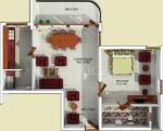 BCG Residency Towers Floor Plan (1BHK+1T (1,075 sq ft) 1075 sq ft)