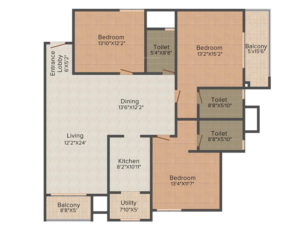 Salarpuria Sattva Senorita (3BHK+3T (1,922 sq ft) 1922 sq ft)