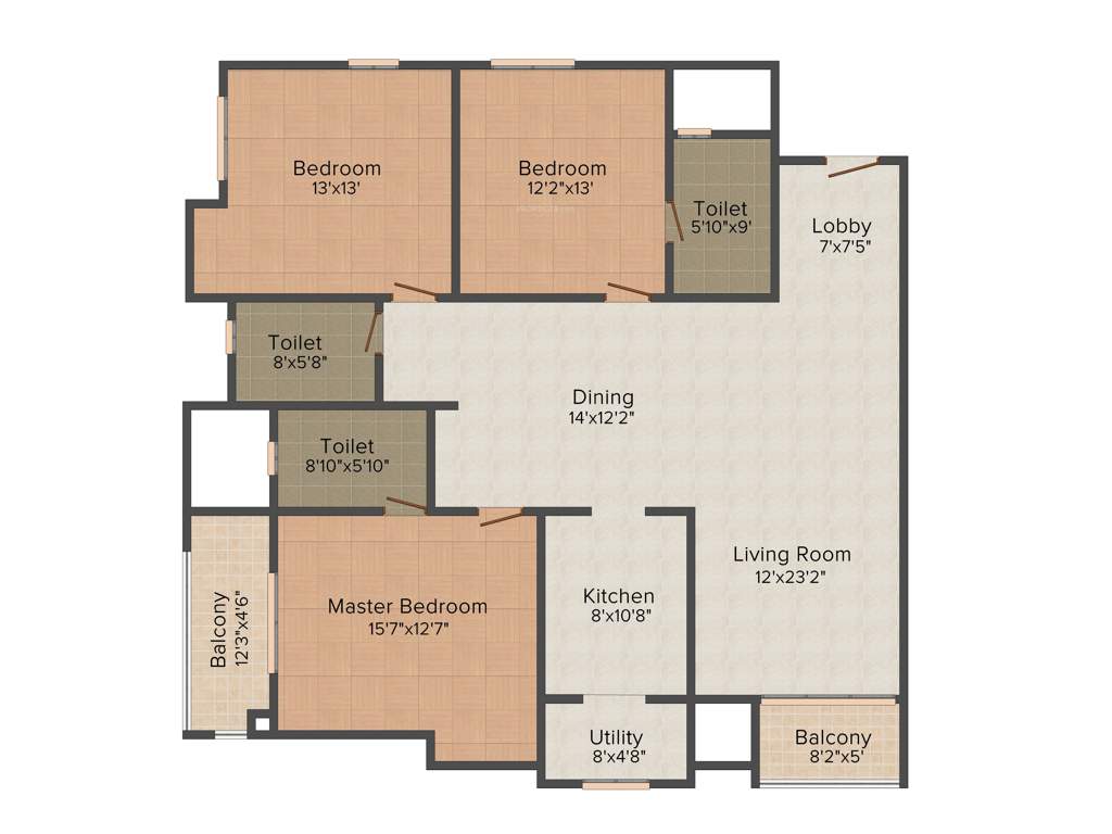 Salarpuria Sattva Senorita (3BHK+3T (1,929 sq ft) 1929 sq ft)