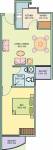 Dreams Habitat Greenscapes Floor Plan (1BHK+1T (662 sq ft) 662 sq ft)
