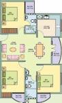 Dreams Habitat Greenscapes Floor Plan (3BHK+2T (1,230 sq ft) 1230 sq ft)
