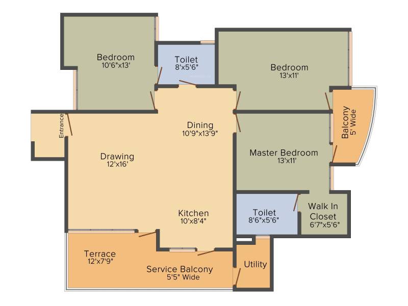 Designarch E Homes (3BHK+2T (1,825 sq ft) 1825 sq ft)