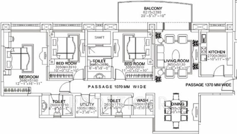 DLF Riverside (3BHK+3T (2,144 sq ft) 2144 sq ft)