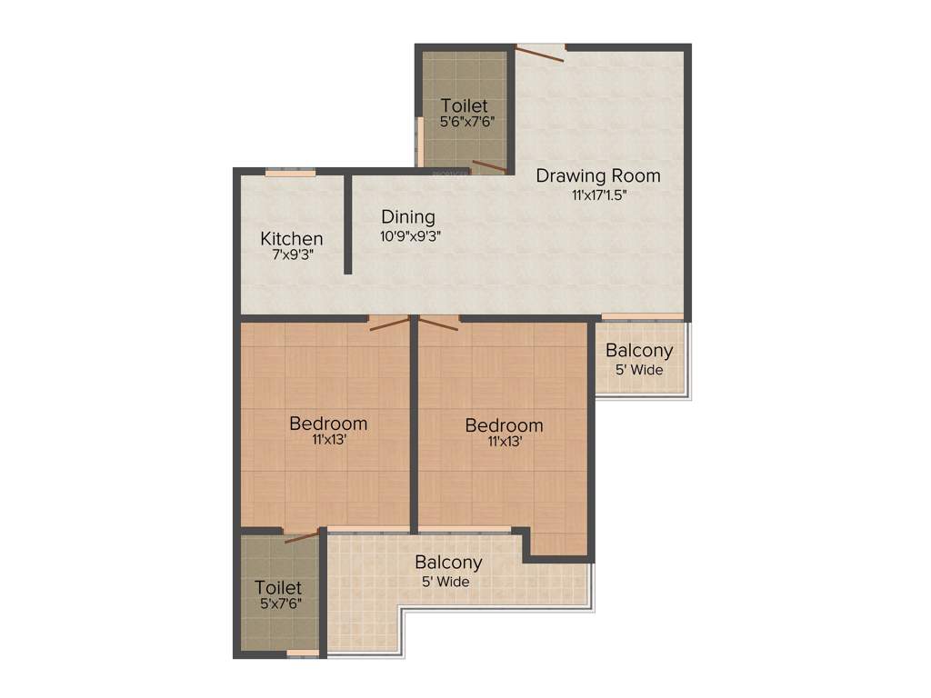 Vishal Pinnacle Tower (2BHK+2T (1,196 sq ft) 1196 sq ft)