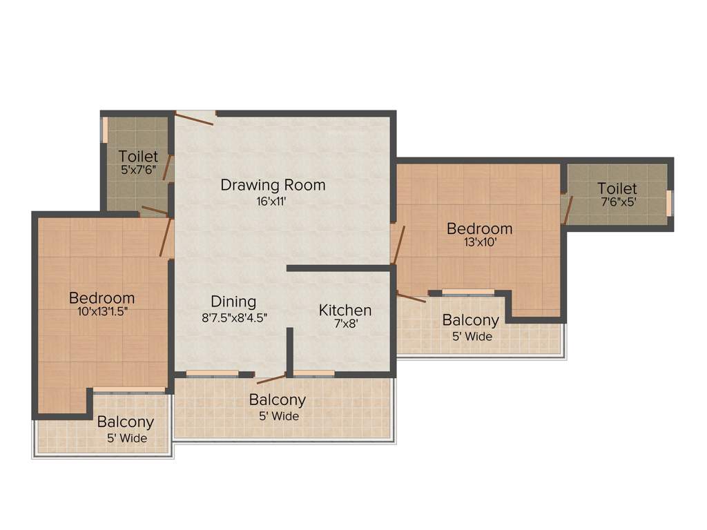 Vishal Pinnacle Tower (2BHK+2T (1,209 sq ft) 1209 sq ft)